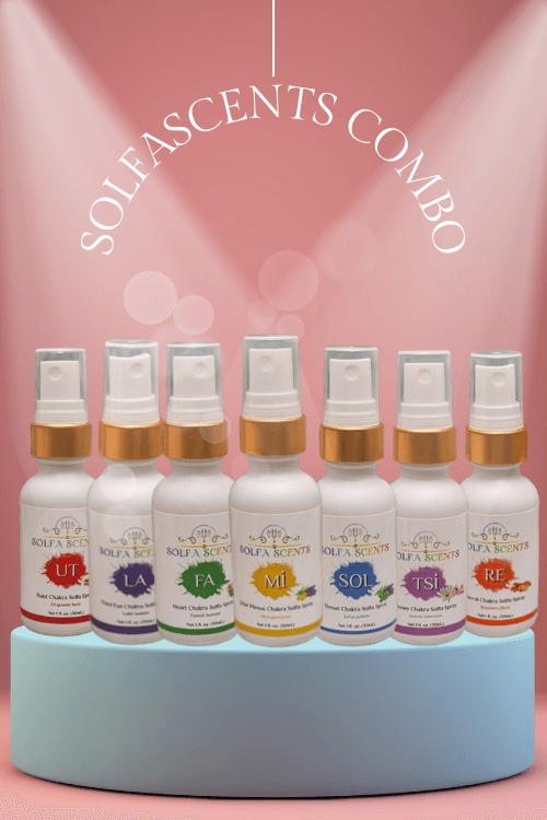 FULL SET includes all SEVEN Solfeggio Frequency Chakra Balancing Fine Mist Sprays. 30mL bottles each.